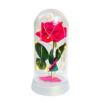 Luminária A Rosa Encantada Pink 20 Cm Base Pérola Quente