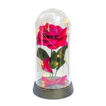 Luminária A Rosa Encantada Pink Base 20 Cm Ouro Quente
