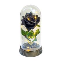 Luminária A Rosa Encantada Preta 20 Cm Base Ouro Quente Luminária A Rosa Encantada Preta 20 Cm Base Ouro Quente