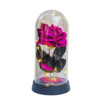 Luminária A Rosa Encantada Roxo 20 Cm Base Preto Quente - Amor Lindo