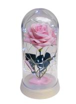 Luminária A Rosa Encantada Salmão 20 Cm Base Pérola Frio