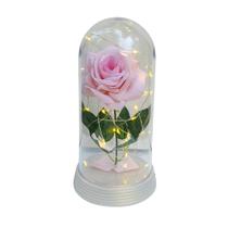 Luminária A Rosa Encantada Salmão 20 Cm Base Pérola Quente