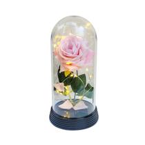 Luminária A Rosa Encantada Salmão 20 Cm Base Preto Quente