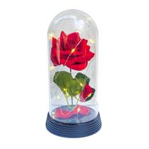 Luminária A Rosa Encantada Vermelha 20 Cm Base Preto Quente