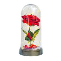 Luminária A Rosa Encantada Vermelha 20 Cm Presente Namorada