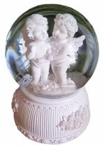 Luminaria Abajur Anjo Da Guarda Globo Cristal Toca Música 20cm