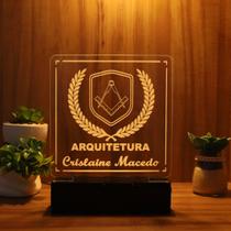Luminária Abajur Arquitetura LED Amarelo
