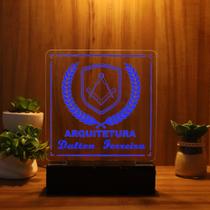 Luminária Abajur Arquitetura LED Azul