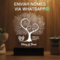Luminária Abajur Árvore Da Vida Bodas LED Branco