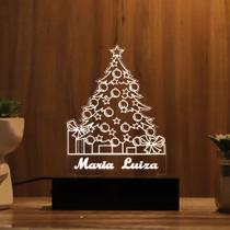 Luminária Abajur Árvore de Natal LED Branco