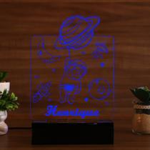 Luminária Abajur Astronauta LED Azul