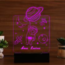 Luminária Abajur Astronauta LED Rosa Luminária Abajur Astronauta LED Rosa