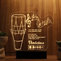 Luminária Abajur Atabaque Spotify LED Amarelo