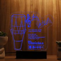 Luminária Abajur Atabaque Spotify LED Azul
