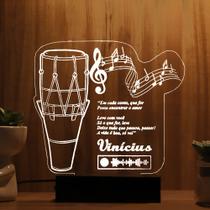 Luminária Abajur Atabaque Spotify LED Branco