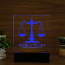 Luminária Abajur Balança Direito LED Azul