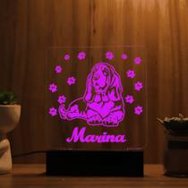 Luminária Abajur Basset Hound LED Rosa Luminária Abajur Basset Hound LED Rosa
