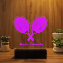 Luminária Abajur Beach Tennis LED Rosa Luminária Abajur Beach Tennis LED Rosa