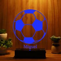 Luminária Abajur Bola De Futebol LED Azul