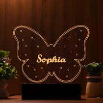 Luminária Abajur Borboleta LED Amarelo