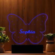 Luminária Abajur Borboleta LED Azul