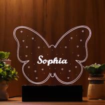 Luminária Abajur Borboleta LED Branco