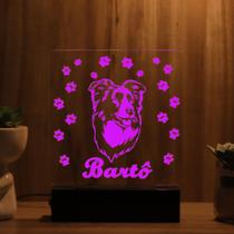 Luminária Abajur Border Collie LED Rosa Luminária Abajur Border Collie LED Rosa