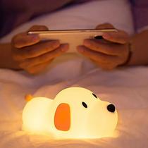 Luminaria Abajur Cachorro Led Colorido Silicone Touch