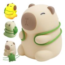 Luminária Abajur Capivara Infantil Silicone Touch Led Cores