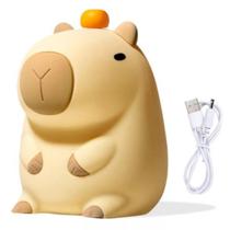 Luminaria Abajur Capivara Touch Muda de Cor Recarregavel Luz Led Norturna Infantil Divertida Fofa Iluminaçao