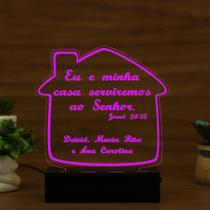 Luminária Abajur Casinha LED Rosa Luminária Abajur Casinha LED Rosa