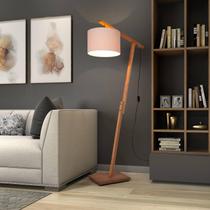 Luminária Abajur Chão Pedestal Piso Coluna Cúpula Tecido