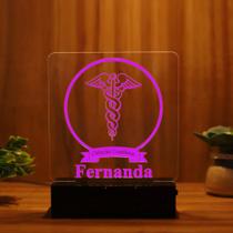 Luminária Abajur Ciencias Contábeis LED Rosa Luminária Abajur Ciencias Contábeis LED Rosa