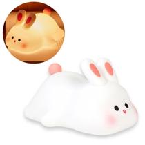 Luminária Abajur Coelho Silicone Infantil Touch Luz De Toque Luminária Abajur Coelho Silicone Infantil Touch Luz De Toque