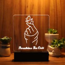 Luminária Abajur Coração Kpop LED Branco Luminária Abajur Coração Kpop LED Branco