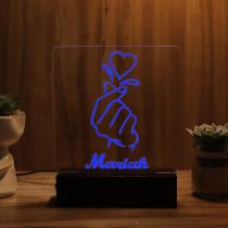 Luminária Abajur Coração Kpop Simples LED Azul Luminária Abajur Coração Kpop Simples LED Azul