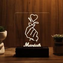 Luminária Abajur Coração Kpop Simples LED Branco Luminária Abajur Coração Kpop Simples LED Branco