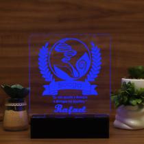 Luminária Abajur Curso de Biologia LED Azul