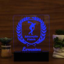 Luminária Abajur Curso Educação Física LED Azul