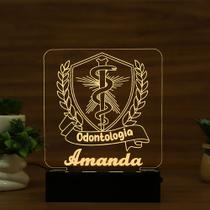 Luminária Abajur Curso Odontologia LED Amarelo Luminária Abajur Curso Odontologia LED Amarelo
