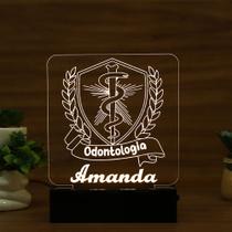 Luminária Abajur Curso Odontologia LED Branco Luminária Abajur Curso Odontologia LED Branco