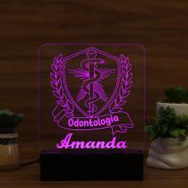 Luminária Abajur Curso Odontologia LED Rosa Luminária Abajur Curso Odontologia LED Rosa