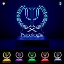 Luminária Abajur Curso Psicologia Cores RGB Bluetooth