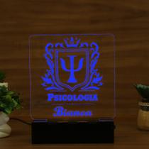 Luminária Abajur Curso Psicologia LED Azul