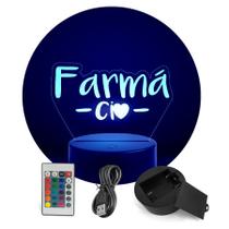 Luminária Abajur Cursos - Farmácia RGB Controle + Toque - ShopC