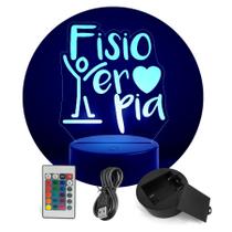 Luminária Abajur Cursos - Fisioterapia v2 RGB Controle+Toque