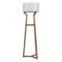 Luminária Abajur De Chão Texas com Madeira Maciça e Mdf Fendi