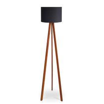 Luminária Abajur de Chão Tripé Tradicional com Cúpula de Tecido Preto
