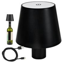 Luminaria Abajur de Garrafa Led Mesa Decoraçao Mesinha Recarregavel 3 Tons Ajustaveis Quarto Sala Casa Escritorio