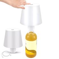 Luminaria Abajur de Garrafa Recarregavel Decoraçao Mesa Escrivaninha 3 Tons Ajustaveis Sala Quarto Casa Escritorio Home Office